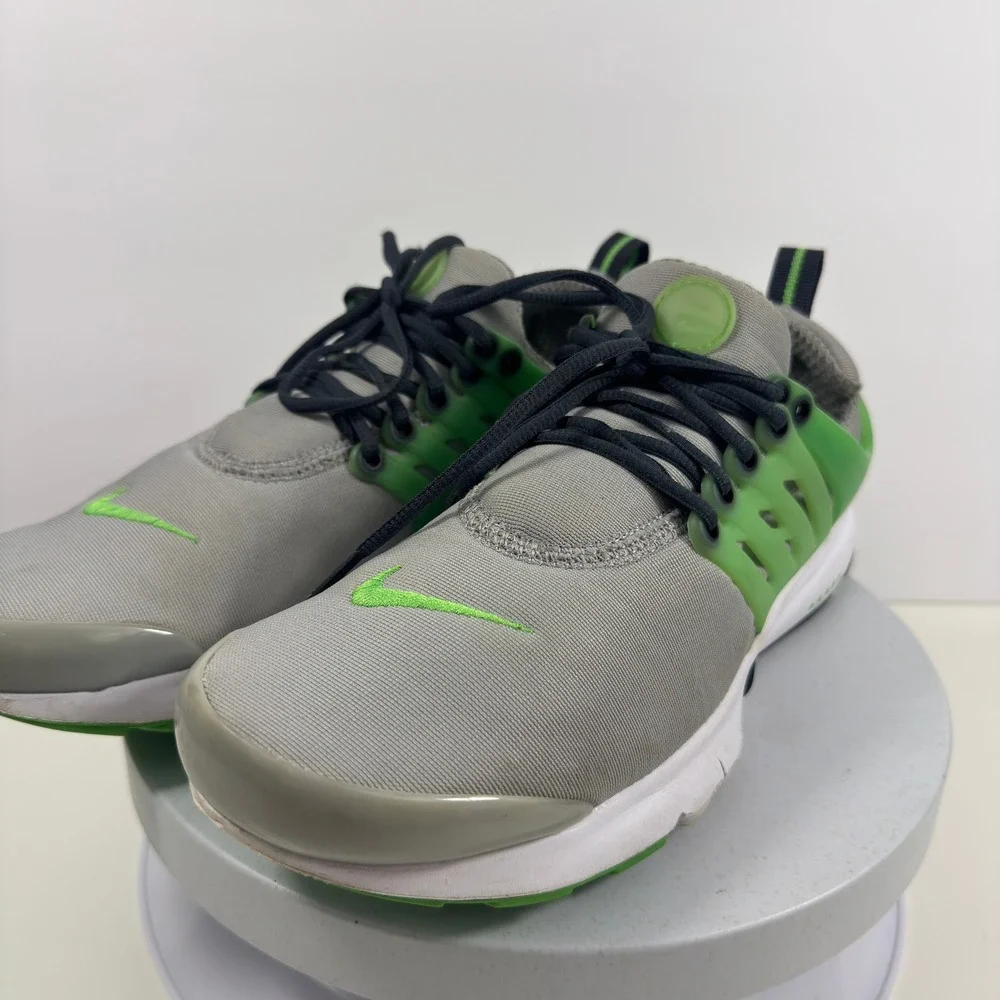 Nike Air Presto Boys  Grey Lime Green Low Top Athletic Sneakers Running Shoes 7Y - Picture 3 of 16
